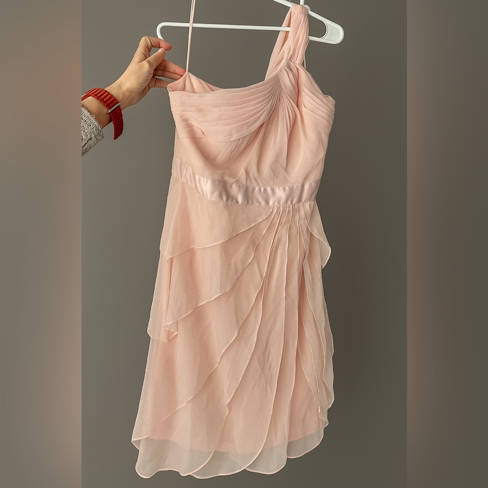 Adrianna Papell Pink Ruched One-Shoulder Dress